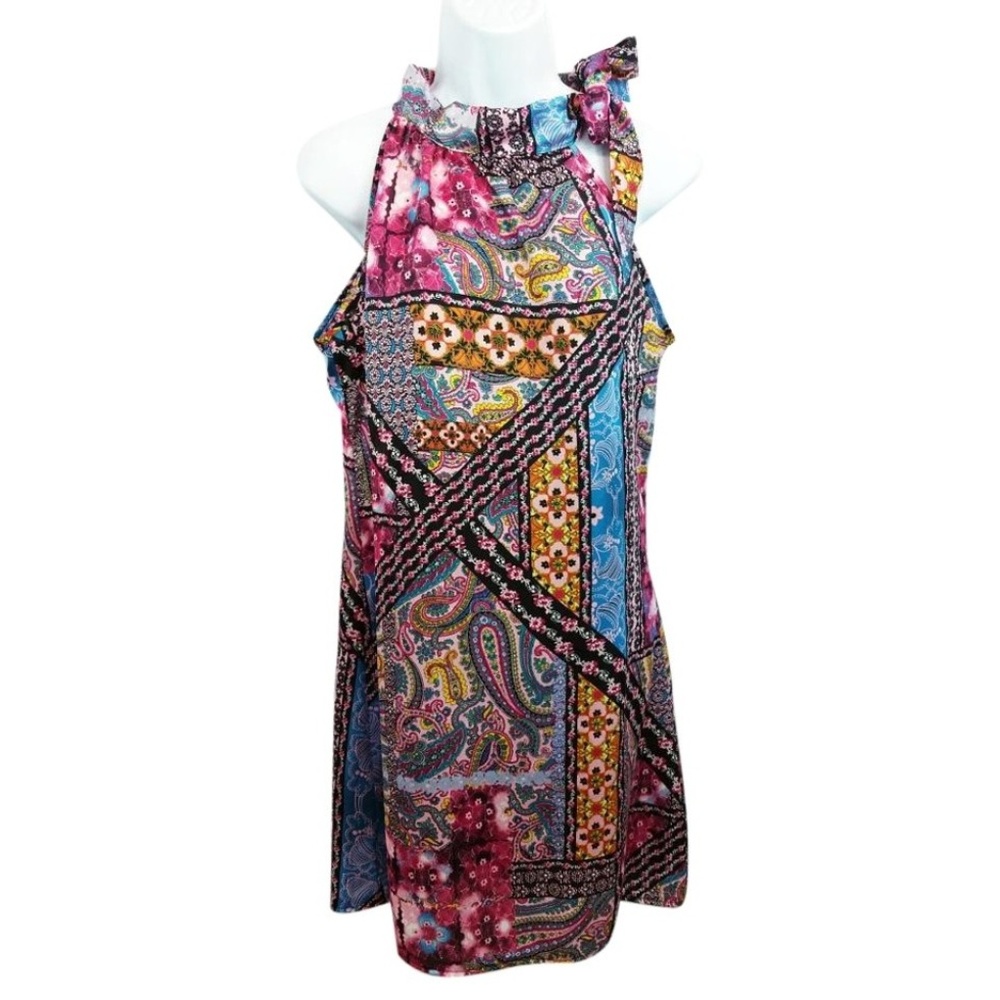 blue sand Made In Itlay Multicolored Printed Dress